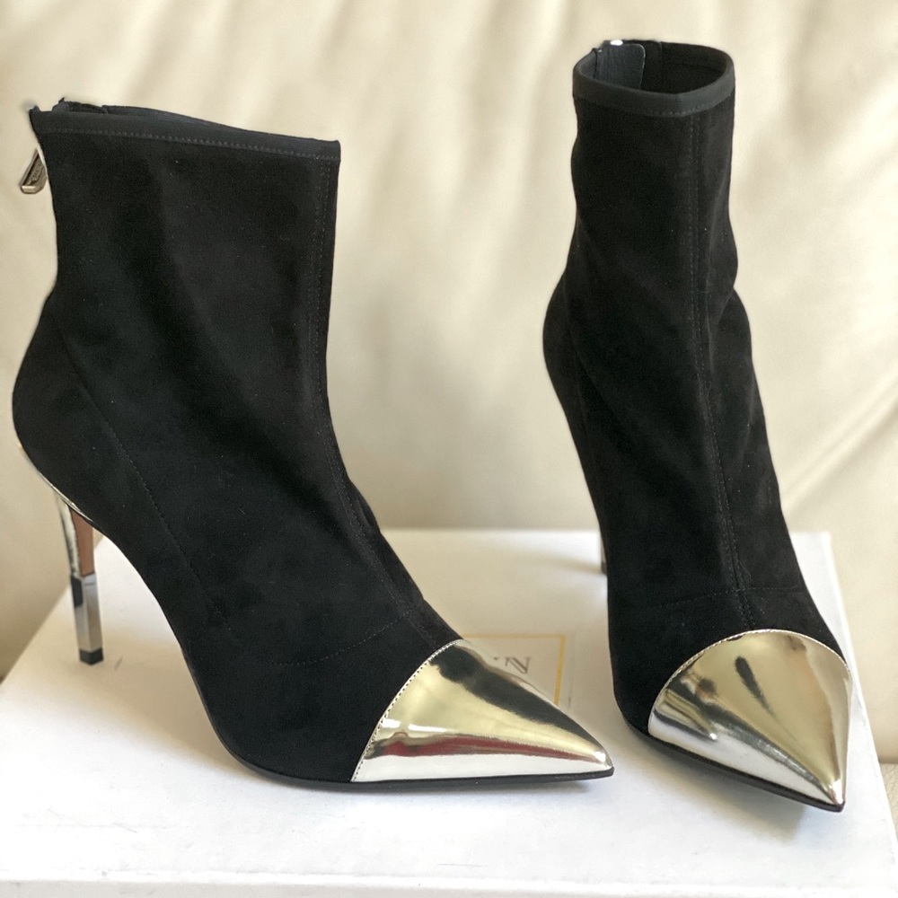 Balmain shoe booties with silver toe